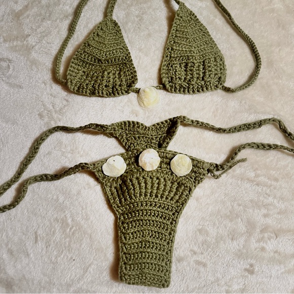 Andi Bagus Other - Handmade Green Crochet Bikini Set XS